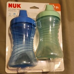NUK Fun Grips Hard Spout Sippy Cups - Blue and Green